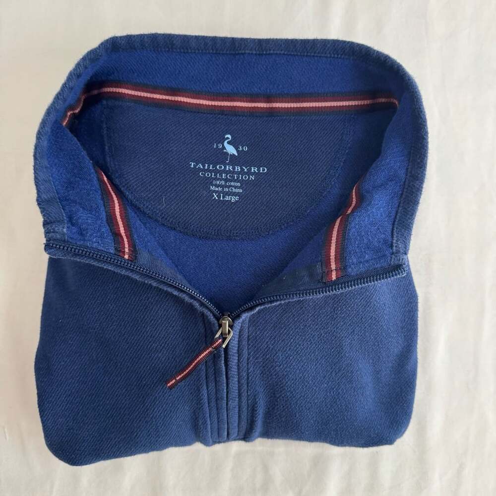 Tailorbyrd Collection 1/4 Zip Sweatshirt X Large Blue